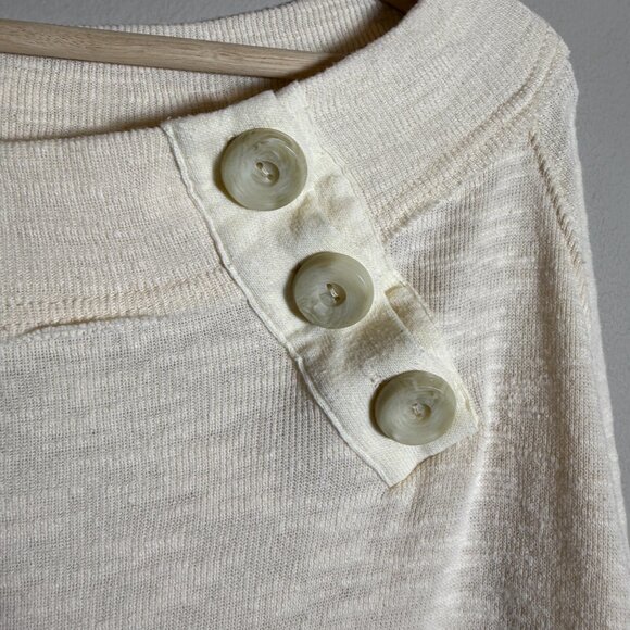 Free People We the Free Don't Forget Me Top Womens Medium Ivory Long Sleeve Boho - Picture 9 of 16